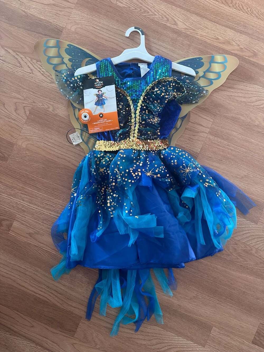 Hyde and Eek Boutique Light-Up Moonlight Fairy Costume Size M Blue